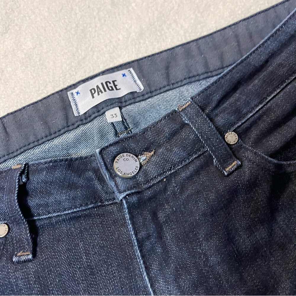 Paige Doheny Mens Dark Blue Straight Leg Jeans 33-35x30
